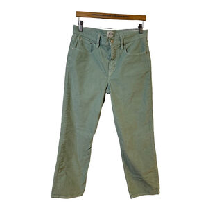 Women's J.Crew Green Corduroy Straight Leg Pants Size 29P